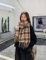 Fashion Lake Blue Plaid Double-sided Tassel Warmth Thick Scarf