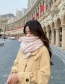 Fashion Light Pink Wool Thick Pit Strip Mixed Color Scarf