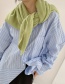 Fashion Green Thick Knitted Woolen Knotted Shawl Scarf