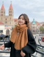 Fashion Caramel Embroidered Smiley Wool Knitted Scarf