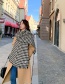 Fashion Black And White Houndstooth Color Block Cashmere Shawl Scarf