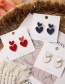 Fashion White Large And Small Drip Glaze Love Alloy Earrings