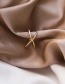 Fashion Golden Cross Diamond Cut Open Ring