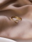 Fashion Golden Love Heart Diamond Geometric Open Ring