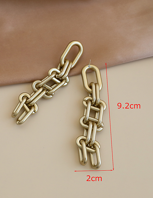 Fashion Gold Color Gray Resin Chain Tassel Earrings