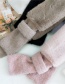 Fashion Khaki Cross-knit Plush Faux Fur Collar
