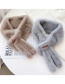 Fashion Gray Pure Color Cross Letter Logo Small Tail Scarf