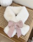 Fashion Meter Bowknot Contrast Color Plush Warm Cross Scarf
