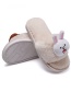 Fashion Gray Bunny Bear Plush Non-slip Cotton Slippers For Children