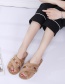Fashion Brown Indoor Cross Plush Slippers