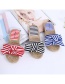 Fashion Blue Striped Linen Sandals And Slippers With Bow