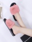 Fashion Light Pink Plush Non-slip Flat Slippers