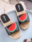 Fashion Black Strawberry Fruit Flat Slippers