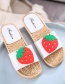 Fashion White Strawberry Fruit Flat Slippers