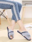Fashion Gray Cross Suede Flat Slippers