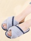 Fashion Gray Cross Suede Flat Slippers