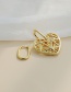 Fashion Golden Copper Inlaid Zircon Irregular Love Stud Earrings