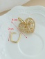 Fashion Golden Copper Inlaid Zircon Irregular Love Stud Earrings