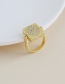 Fashion Golden Copper And Zircon Lion Ring