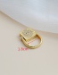 Fashion Golden Copper And Zircon Lion Ring
