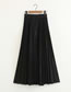 Fashion Black Pleated Elastic Waist Plus Size Skirt