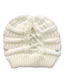 Fashion Caramel Button Detachable Cross-back Ponytail Knitted Hat