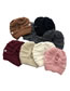 Fashion Claret Button Detachable Cross-back Ponytail Knitted Hat