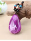 Fashion Diamond Purple Honey Water Droplets Imitation Beeswax Amber Pendant Geometric Sweater Chain