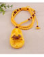 Fashion Rose Flower Imitation Beeswax Bead Necklace Gourd Imitation Beeswax Pendant Geometric Sweater Chain