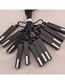 Fashion Yin Yang Ebony Wood Leather Cord Necklace Ebony Pendant Geometric Sweater Chain (single Price)