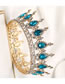 Fashion Silver Blue Diamond Geometric Alloy Full Circle Crown With Rhinestones