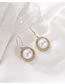 Fashion Golden Pearl And Diamond Round Alloy Earrings