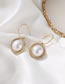 Fashion Golden Pearl And Diamond Round Alloy Earrings
