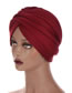 Fashion Rose Red Solid Color Pleated Forehead Cross Cap