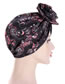 Fashion Black + Pink Circle Spiral Flower Print Bandana Hat