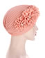 Fashion Rose Red Pleated Applique Pearl Forehead Cross Cap