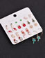 Fashion Color Mixing Christmas Santa Claus Dripping Hat And Christmas Tree Earrings Set