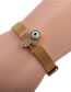 Fashion Golden Palm Demon Eye 10mm Titanium Steel Eye Belt Buckle Palm Adjustable Strap Bracelet