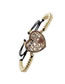 Fashion Copper Bead Color Rope Micro-inlaid Zircon Love Woven Adjustable Bracelet