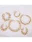 Fashion 5 Gold Necklace Diamond Thick Chain Alloy Hollow Necklace Bracelet