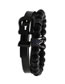 Fashion Black Suit 1 Titanium Steel Frosted Stone Crown Bracelet Bracelet Set