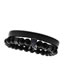 Fashion Black Suit 3 Stainless Steel Roman Letter Frosted Stone Crown Bracelet Set