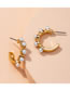 Fashion Twisted C-shaped Pearl Twisted Alloy Stud Earrings