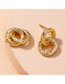 Fashion Golden Twisted Round Alloy Geometric Stud Earrings