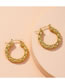 Fashion Golden 01 C Ring Twisted Smooth Alloy Earrings