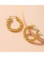 Fashion Golden 02 C Ring Twisted Smooth Alloy Earrings