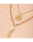 Fashion Golden Hollow Round Hollow Alloy Double-layer Necklace