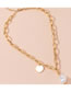 Fashion Golden Round Pearl Thick Chain Alloy Necklace