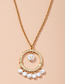 Fashion Golden Pearl Round Five-pointed Star Alloy Necklace