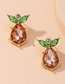 Fashion Almond Brown Geometric Irregular Alloy Earrings With Rhinestones